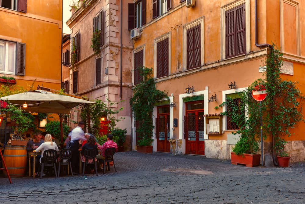 Trattoria a Trastavere negyedben
